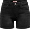 Only Blush life mid sk raw shorts dark blue de online kopen
