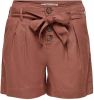 ONLY high waist straight fit short ONLVIVA roodbruin online kopen