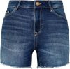 Only Blush life mid sk raw shorts dark blue de online kopen