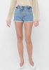 ONLY high waist straight fit jeans short ONLCUBA medium blue denim online kopen