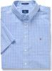 Gant casual overhemd korte mouw lichtblauw geruit katoen wijde fit online kopen