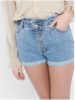 ONLY high waist straight fit jeans short ONLCUBA medium blue denim online kopen