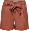 ONLY high waist straight fit short ONLVIVA roodbruin online kopen