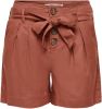 ONLY high waist straight fit short ONLVIVA roodbruin online kopen