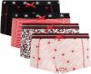 WE Fashion short set van 4 roze/rood/zwart online kopen